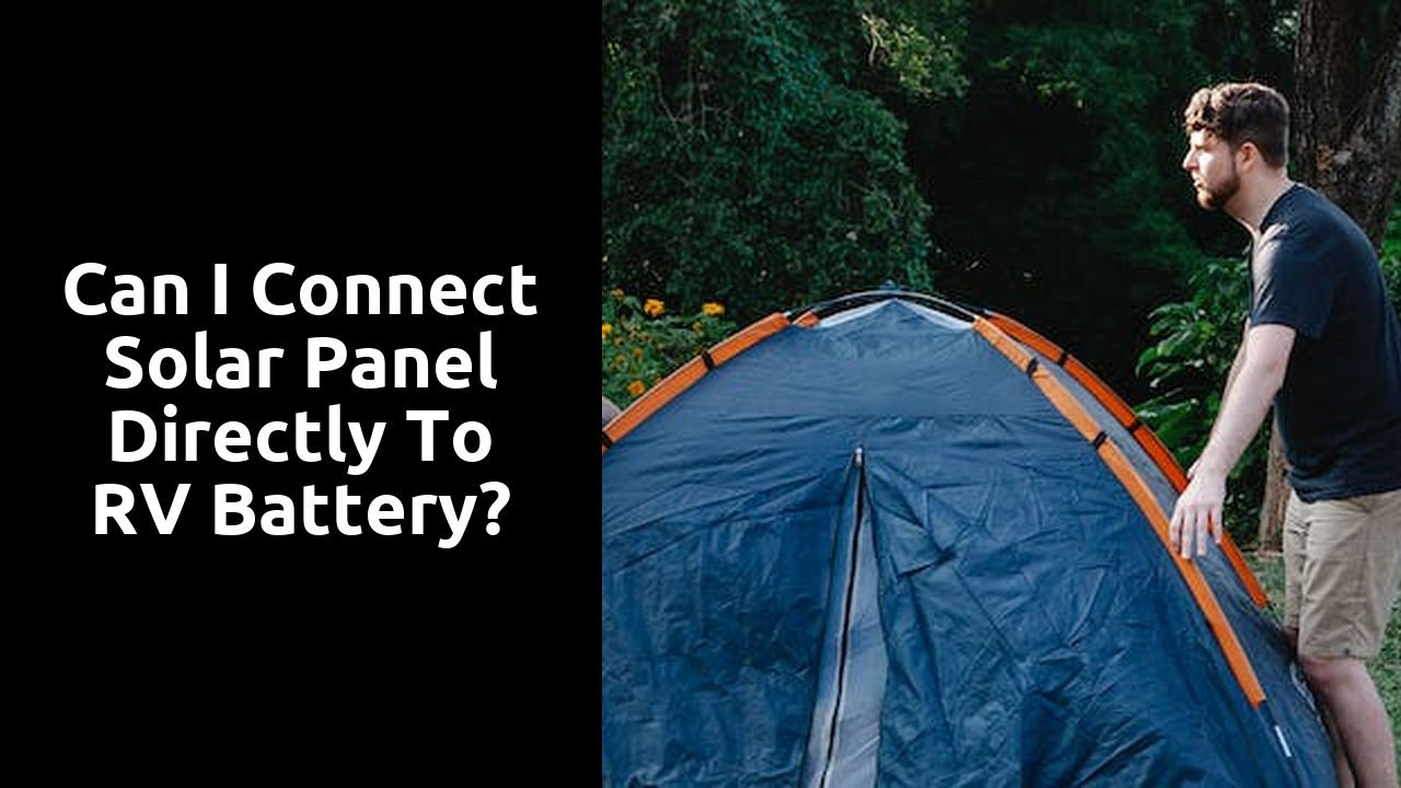 Can I connect solar panel directly to RV battery?